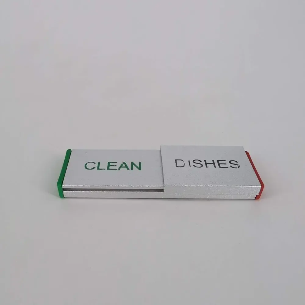 Dishwasher Magnet Clean Dirty Dishes Aluminum Sign Adhesive by Glide Signs - GUC